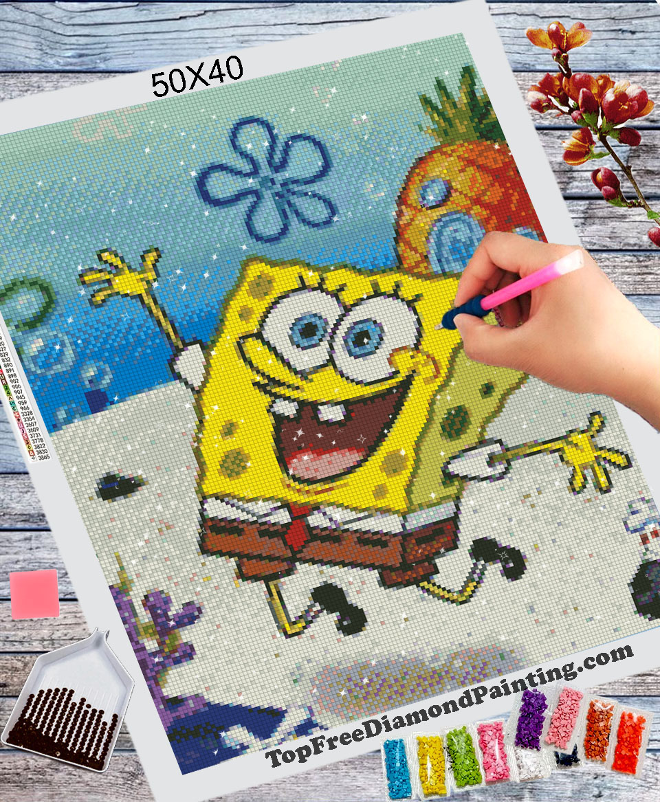 Happy Sponge Bob Diamond Painting Kit –