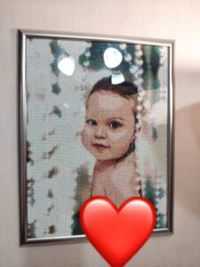 photo custom diamond painting kit final of Emilia her baby