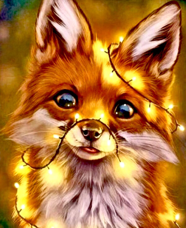 A Little Fox With Lights Diamond Painting Kit