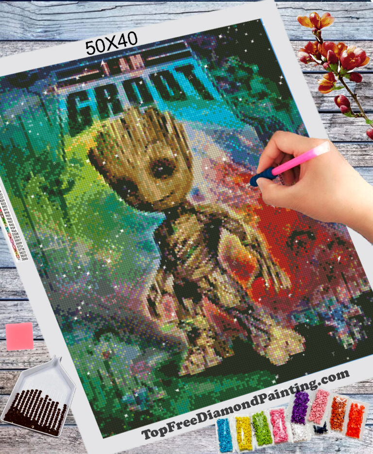 I Am Groot Diamond Painting Kit topfreediamondpainting